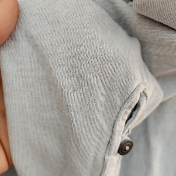 We The Free Wash Out Pastel Blue Slouchy Worn Oversized Cotton Beachy Blouse Top - Picture 8 of 12